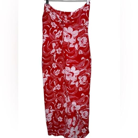 FAITHFULL THE LABEL - LULU MAXI SKIRT CAMARA FLORAL PRINT - RED Size 4 - Picture 2 of 8